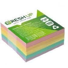 Блок паперу для нотаток Fresh Up 85х85мм, 400 листів, склеєний, мікс кольорів з01 фото