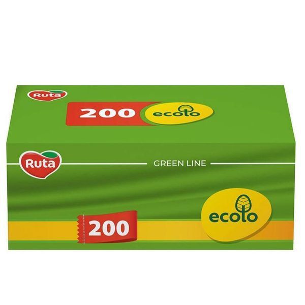 Серветки косметичні Ecolo 2-шарові, 200 шт. еколо200 фото