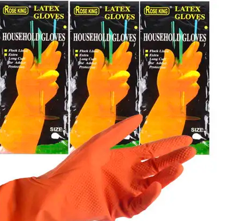 Гумові латексні рукавички для миття посуду та прибирання, міцні, Household Gloves, розмір L LATEX XL фото